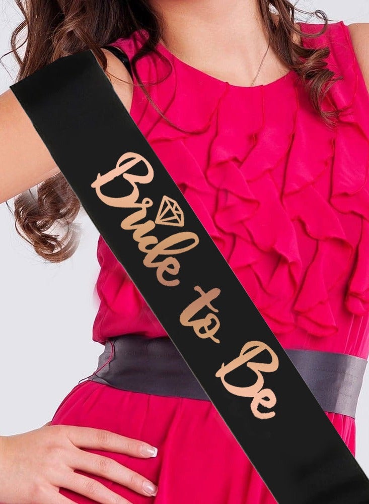 MARGOUN Bride To Be Sash Party Wedding Decorations Party Favors Accessories Black - Image 1