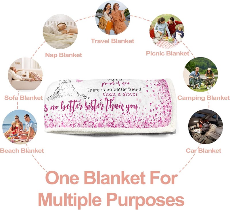 Taesun Sister Gifts, Christmas Sisters Gifts Wearable Blanket, Hooded Blanket 47x72 in for Girls, Hoodie Present for Her Bestie, Girl/Little Sister in Law on Birthday, Christmas, Galentines Day - Image 5