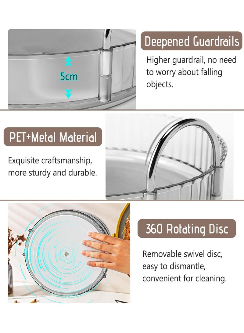 ZERIFAM 360 Rotating Makeup Organizer, 3 Tier High-Capacity Skincare Clear Make up Storage Perfume Organizers Cosmetic Dresser Organizer, Space-Saving Cosmetic Storage for Dresser Countertop - Image 5