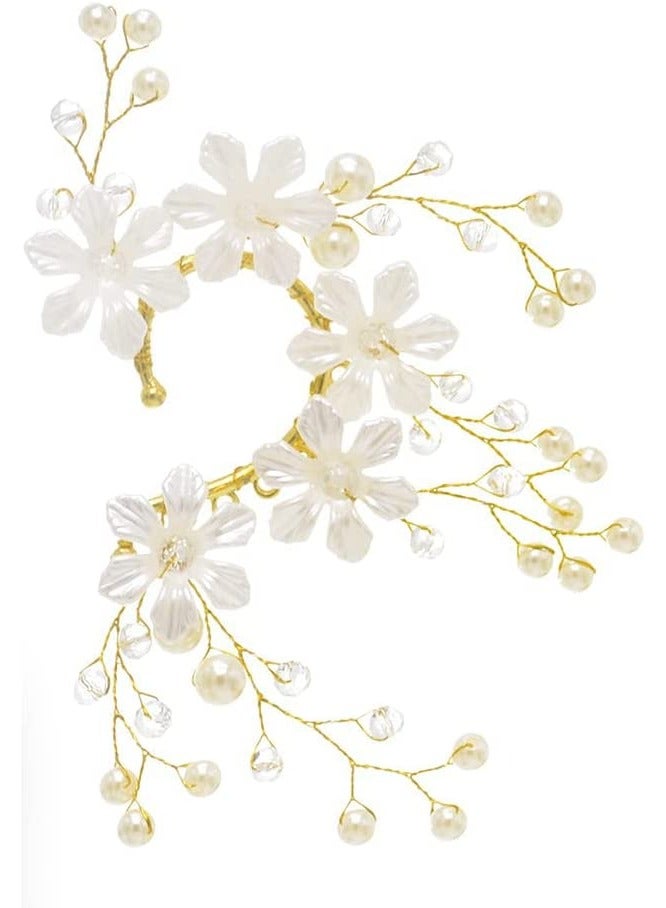 Handmade Elf Ear Cuffs Fairy Flower Single Left Earring for Women Wedding Flower Ear Cuff for Women Non Piercing Ear Clips Left Ear - Image 1