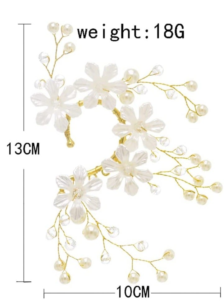 Handmade Elf Ear Cuffs Fairy Flower Single Left Earring for Women Wedding Flower Ear Cuff for Women Non Piercing Ear Clips Left Ear - Image 3
