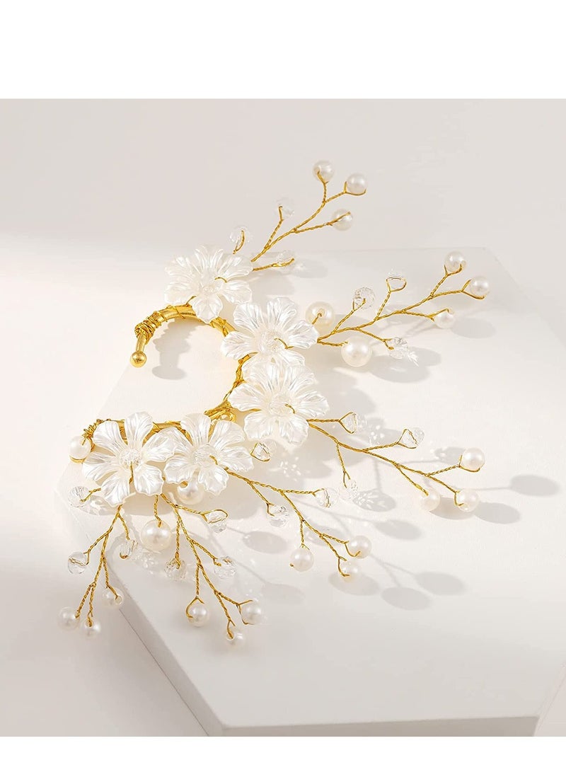 Handmade Elf Ear Cuffs Fairy Flower Single Left Earring for Women Wedding Flower Ear Cuff for Women Non Piercing Ear Clips Left Ear - Image 4