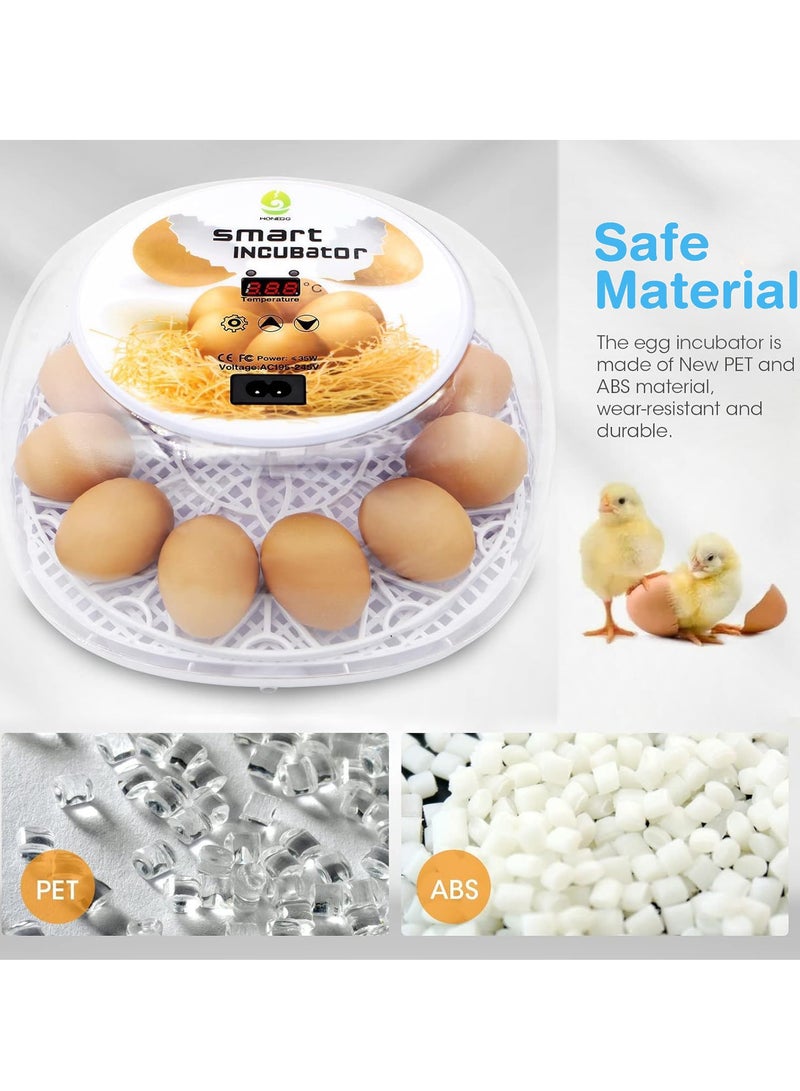Premium Egg Incubator, Automatic Egg Hatching Incubator, 12 Eggs Poultry Hatcher with Automatic Temperature Control for Hatching, Chicken, Duck, Goose, Quail, Bird Eggs (Grey) - Image 2