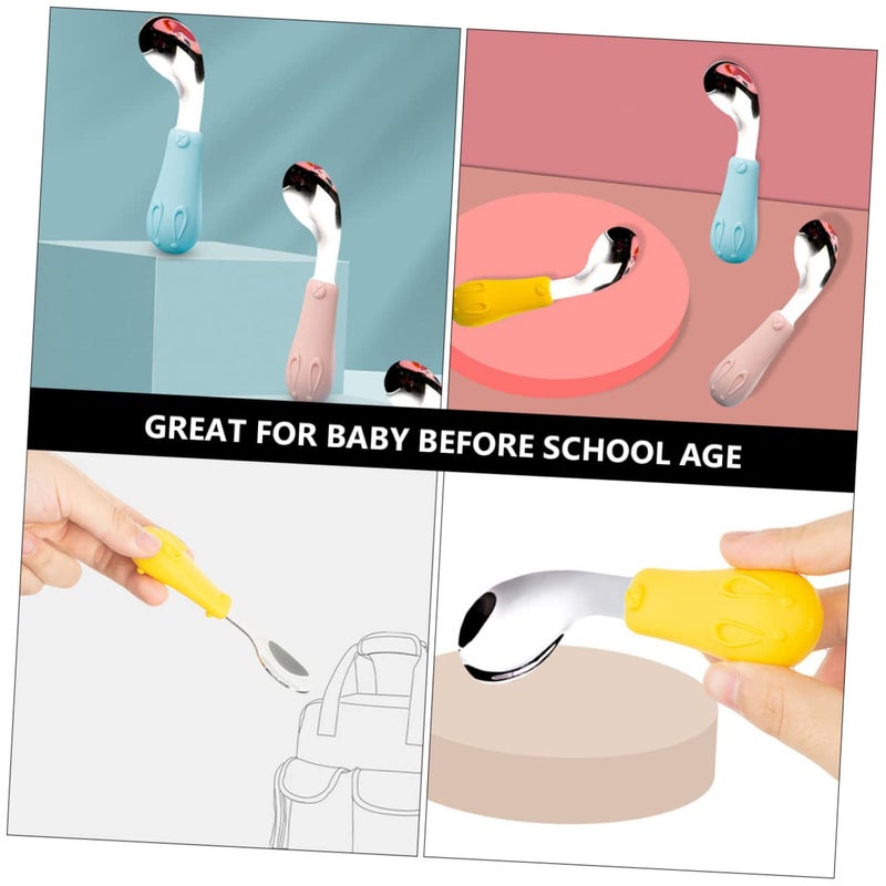 Flexible Training Spoons for Babies Soft Tip Safe Feeding Utensils for Kids 2 Pack - Image 4