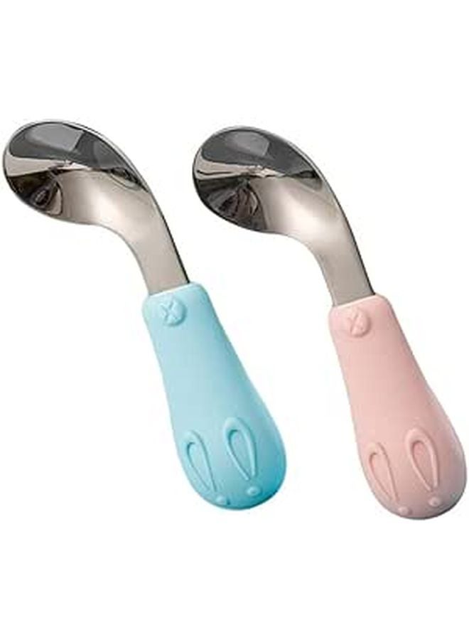 Flexible Training Spoons for Babies Soft Tip Safe Feeding Utensils for Kids 2 Pack - Image 1