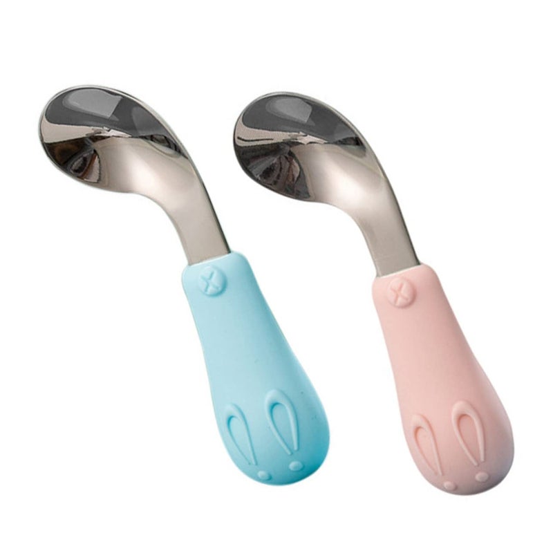 Flexible Training Spoons for Babies Soft Tip Safe Feeding Utensils for Kids 2 Pack - Image 2