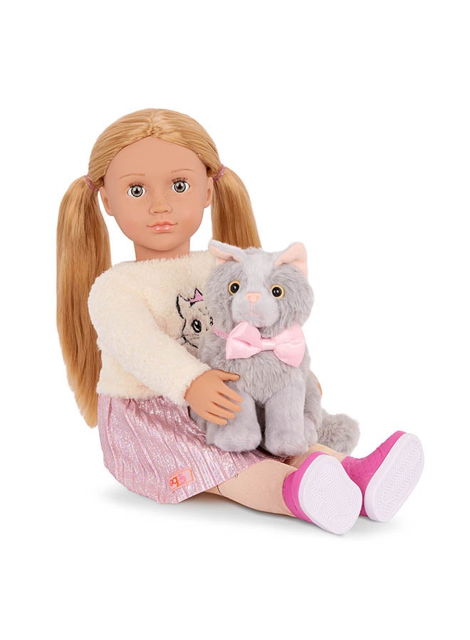 Our Generation Fashionable 18-inch Girl Doll with Pet Kitten and Kitten Accessories, Gifting Toys, Age 6+ years, Characters-Sheela & Sammy - Image 5