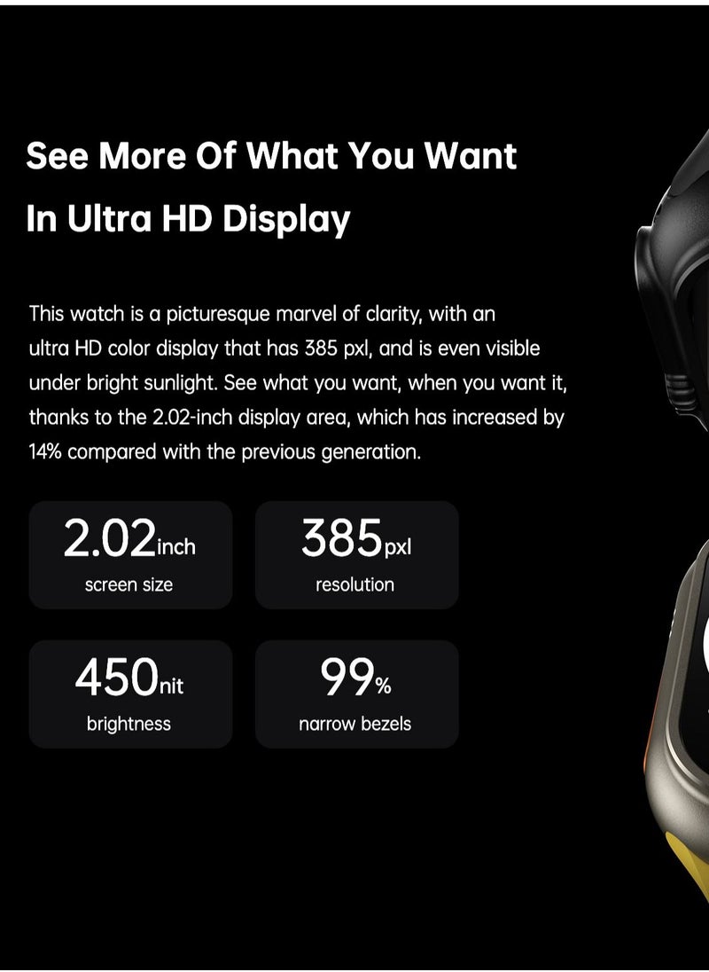 AROAQ - W800 Ultra Ultimate Smart Watch  2.05 Inch Screen Display 380mAh Battery AI Assistance Bluetooth Wireless Charging Smart Watch - Image 1