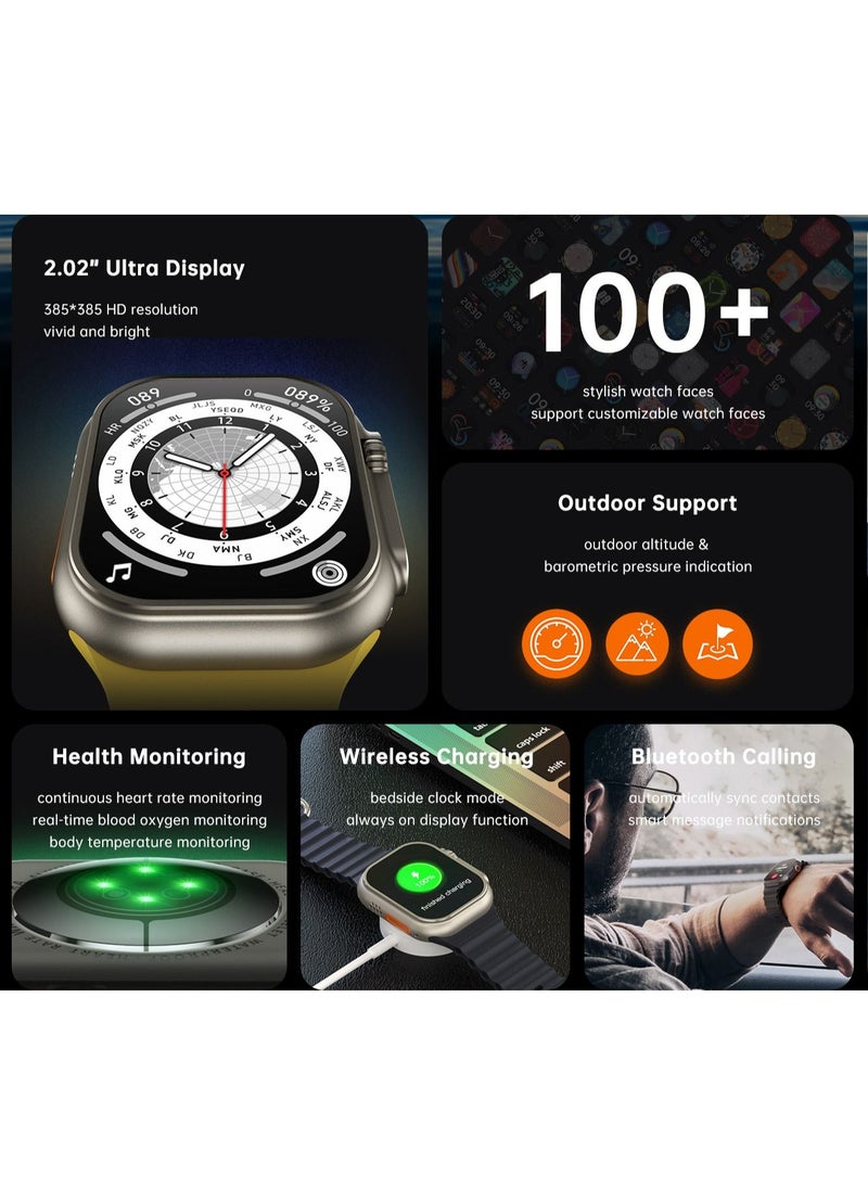 AROAQ - W800 Ultra Ultimate Smart Watch  2.05 Inch Screen Display 380mAh Battery AI Assistance Bluetooth Wireless Charging Smart Watch - Image 1