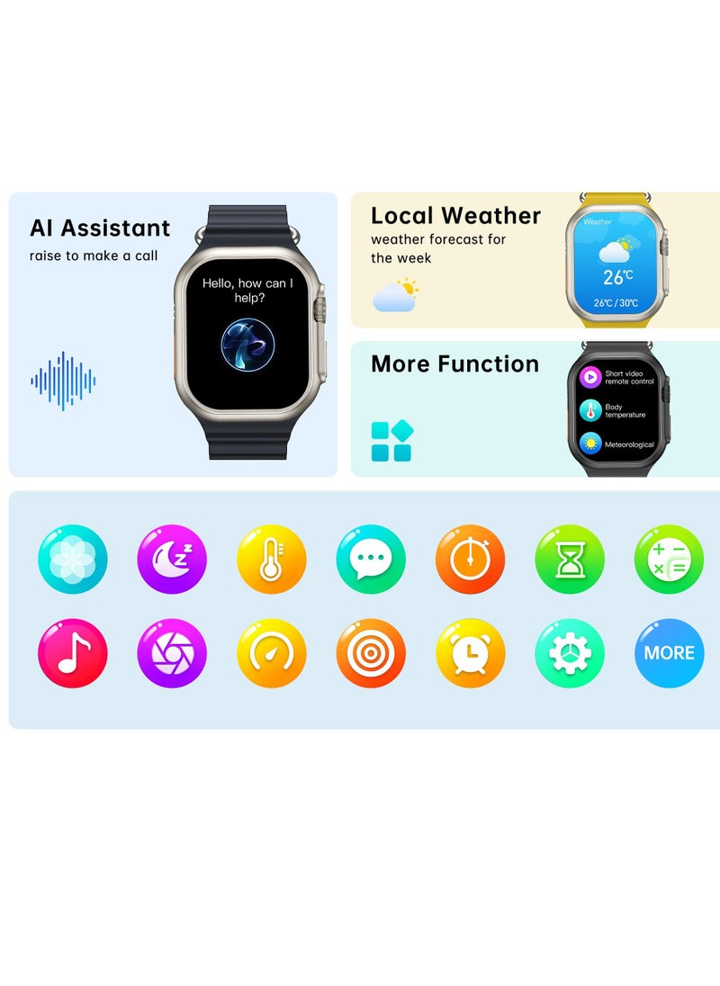 AROAQ - W800 Ultra Ultimate Smart Watch  2.05 Inch Screen Display 380mAh Battery AI Assistance Bluetooth Wireless Charging Smart Watch - Image 1