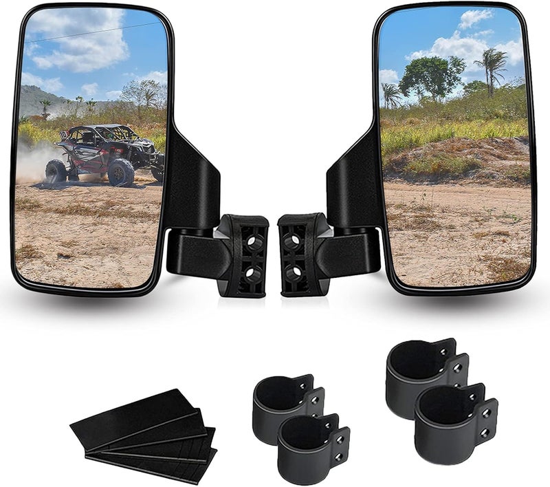 Angooni مرايا جانبية لسيارات UTV من أنغوني لأسطوانة 1.75" و 2" (عبوة 2) - Image 1