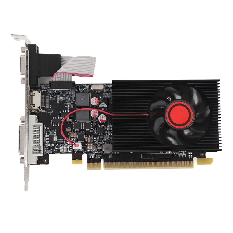 بطاقة الرسومات GT610 بسعة 1 جيجابايت من نوع DDR3 وعرض ناقل 64 بت مع مروحة تبريد ومنافذ DVI و VGA لأجهزة الكمبيوتر - Image 2