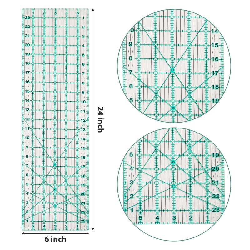 MANUFORE Quilting Ruler 6â€ x 24â€ Sewing Acrylic Ruler Anti-Slip Metric Ruler DIY Quilting Tools with Clear Printed Lines for Precise Cutting - Image 3