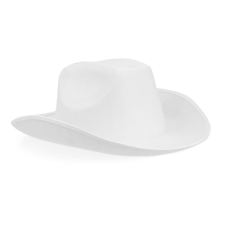 Zodaca White Cowboy Hat for Women & Men - Cowgirl Hat for Party & Festival - Costume Accessory - One Size Fits Most, White, Felt - Image 1