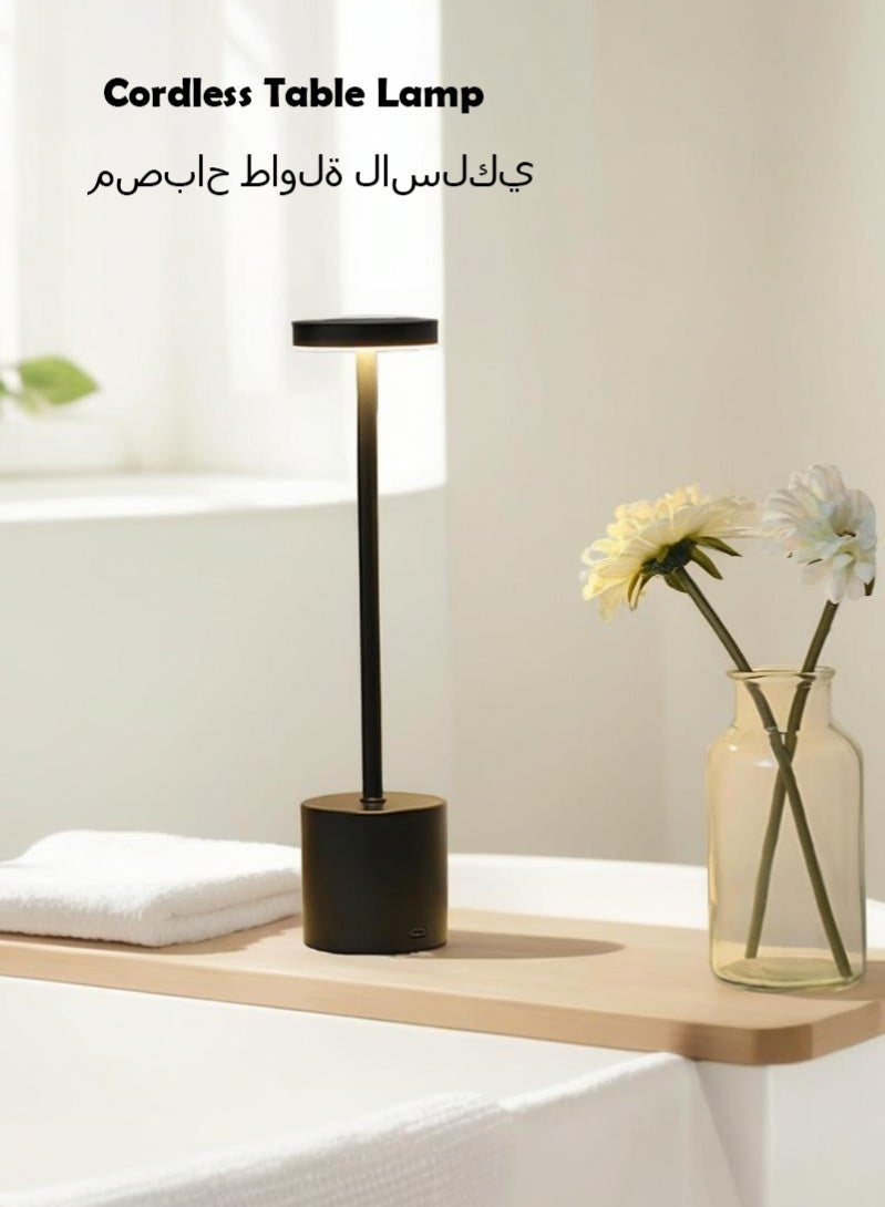 LED Table  Touch Lamp 3 Color,Desk Lamp USB Rechargeable,Portable Black Table Light for Study & Reading,Black - Image 5