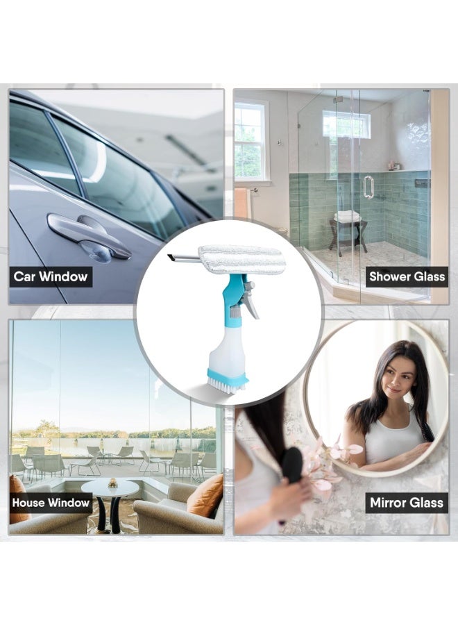 عربست ممسحة للأبواب الزجاجية، ممسحات تنظيف زجاج متعددة الأغراض، منظف زجاج قوي، لزجاج السيارة الأمامي، المطبخ، أبواب الحمامات والدش مع زجاجة رذاذ، ممسحة، أدوات فرشاة - Image 4