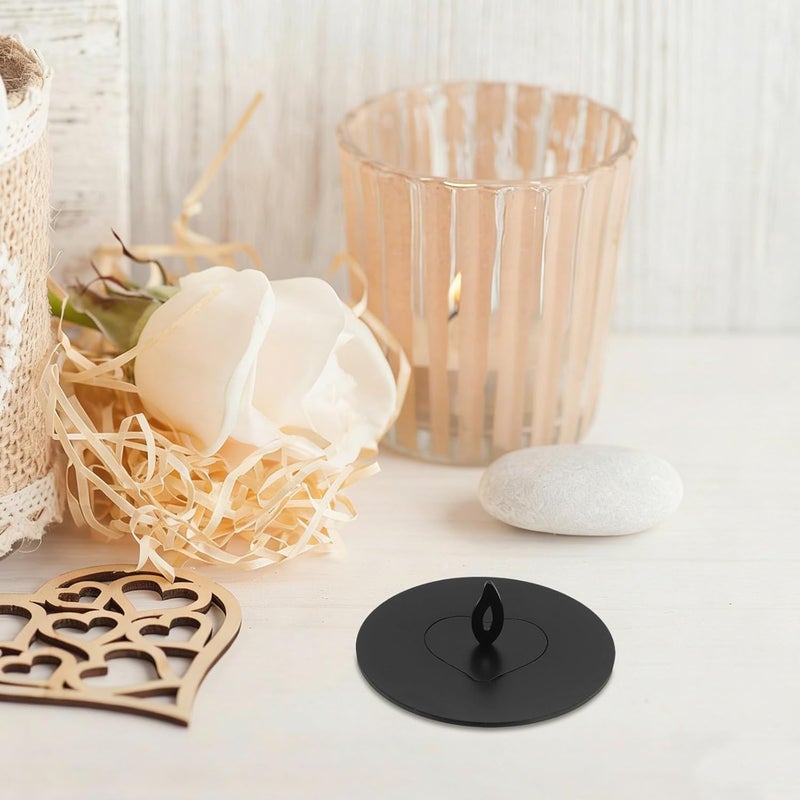 غطاء غبار الشمعة - غطاء شمعة معطرة بمقبض على شكل قلب - ملحقات حماية من الغبار ومطفأة 2 في 1 - يناسب أكواب/برطمانات بحجم 6-8 سم/2.36-3.15 بوصة - Image 5