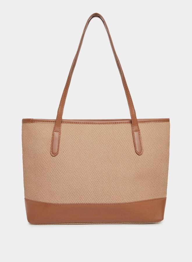 Styli Belted Detail Tote Bag with Zip Closure - Image 2