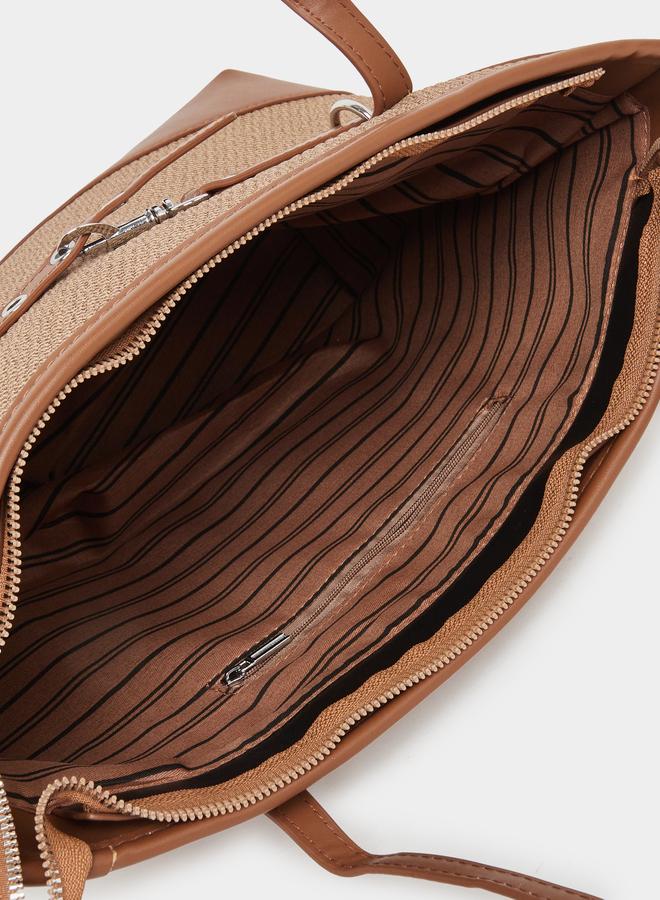 Styli Belted Detail Tote Bag with Zip Closure - Image 4