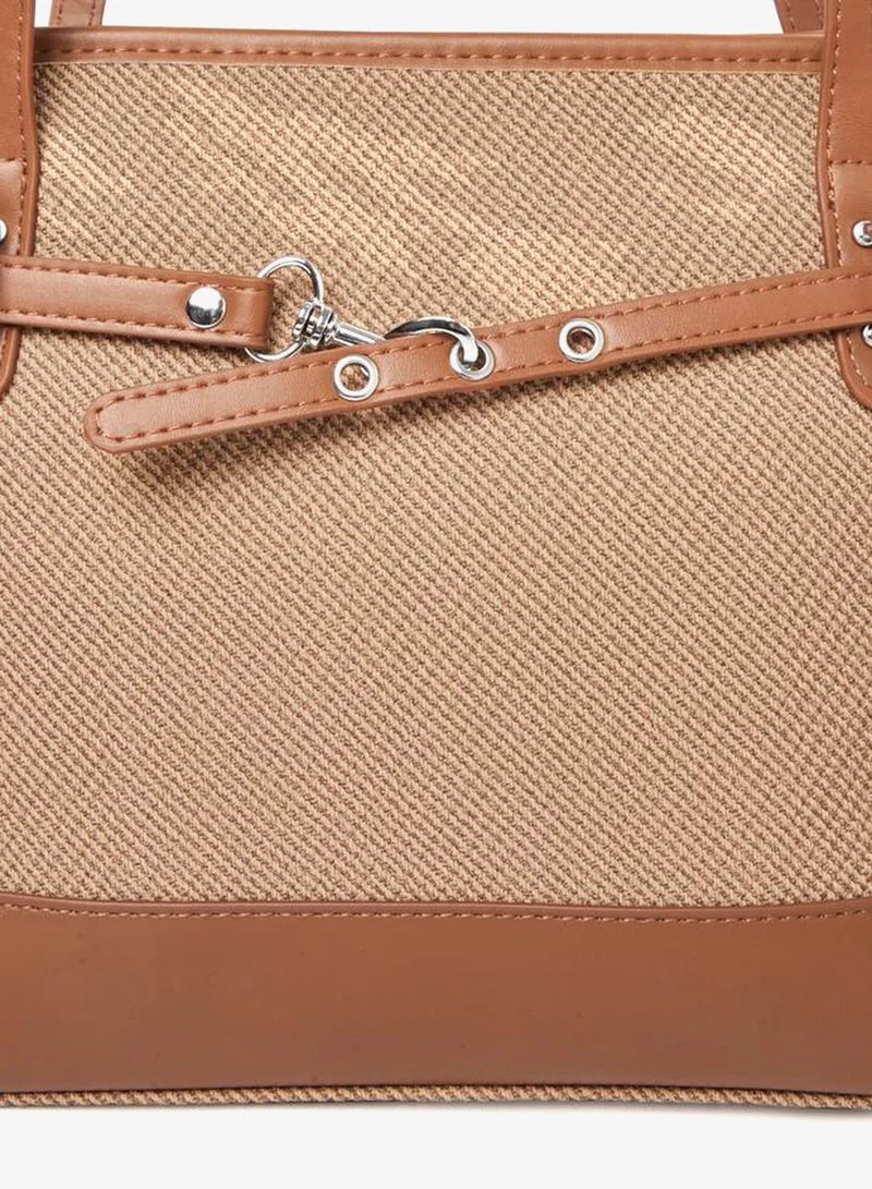 Styli  Styli Belted Detail Tote Bag with Zip Closure for Women | Best Price UAE