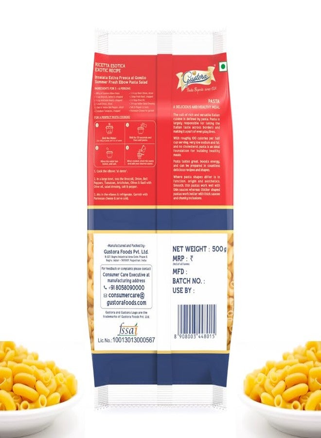 Gustora Healthy Elbow (500gm) & Fusilli Pasta (200gm) Combo Made Of Durum Wheat Semolina I Rich In Protein & Fibre I Zero Cholesterol I Vegetarian I No Trans - Fat I Cooking Time 10 Min - 700gm - Image 3