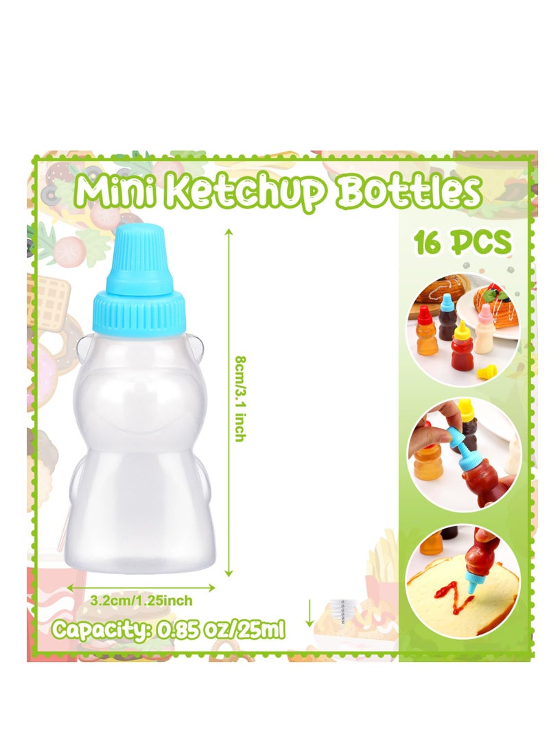 Zikra مجموعة 16 زجاجة صلصة مصغرة سعة 25 مل على شكل دب - Image 2