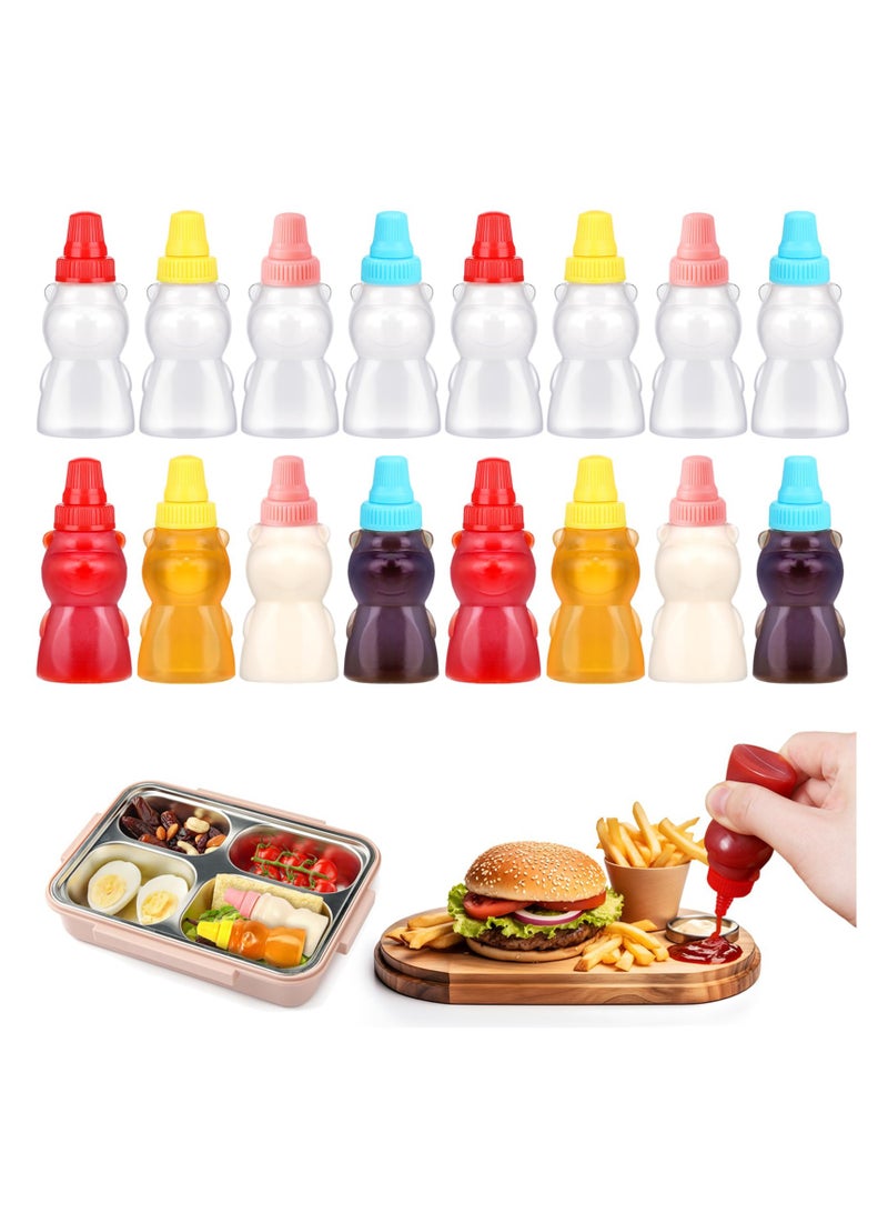 Zikra مجموعة 16 زجاجة صلصة مصغرة سعة 25 مل على شكل دب - Image 1