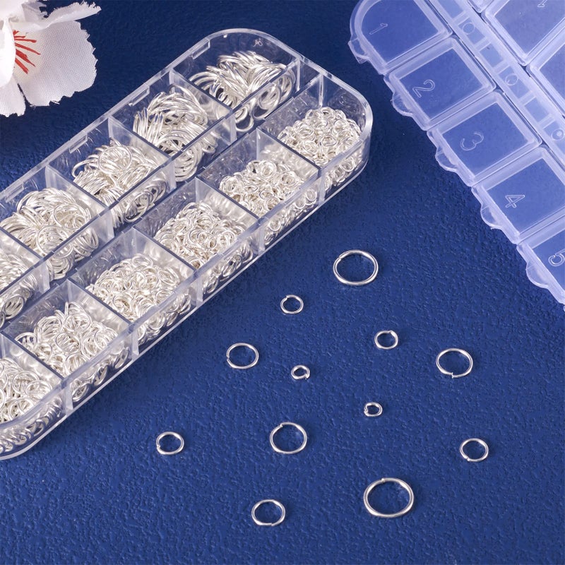 PH PandaHall Pandahall Mixed Size 4-10mm Iron Open Jump Rings Silver Plated Unsoldered Round Ring Connectors for Chainmail Jewelry Bracelet Necklace Making - Image 3