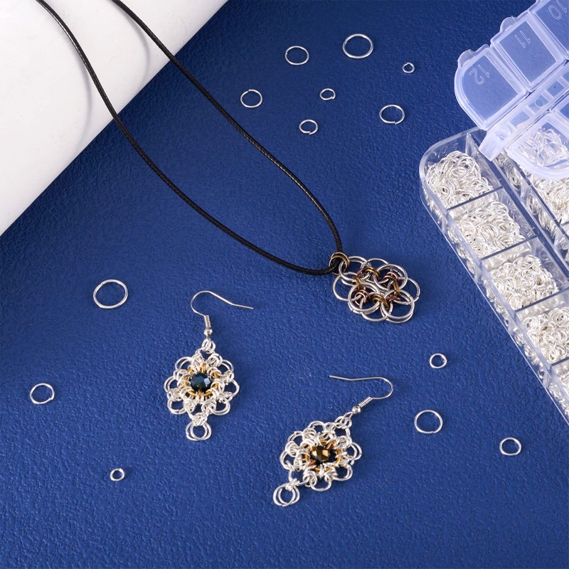 PH PandaHall Pandahall Mixed Size 4-10mm Iron Open Jump Rings Silver Plated Unsoldered Round Ring Connectors for Chainmail Jewelry Bracelet Necklace Making - Image 2