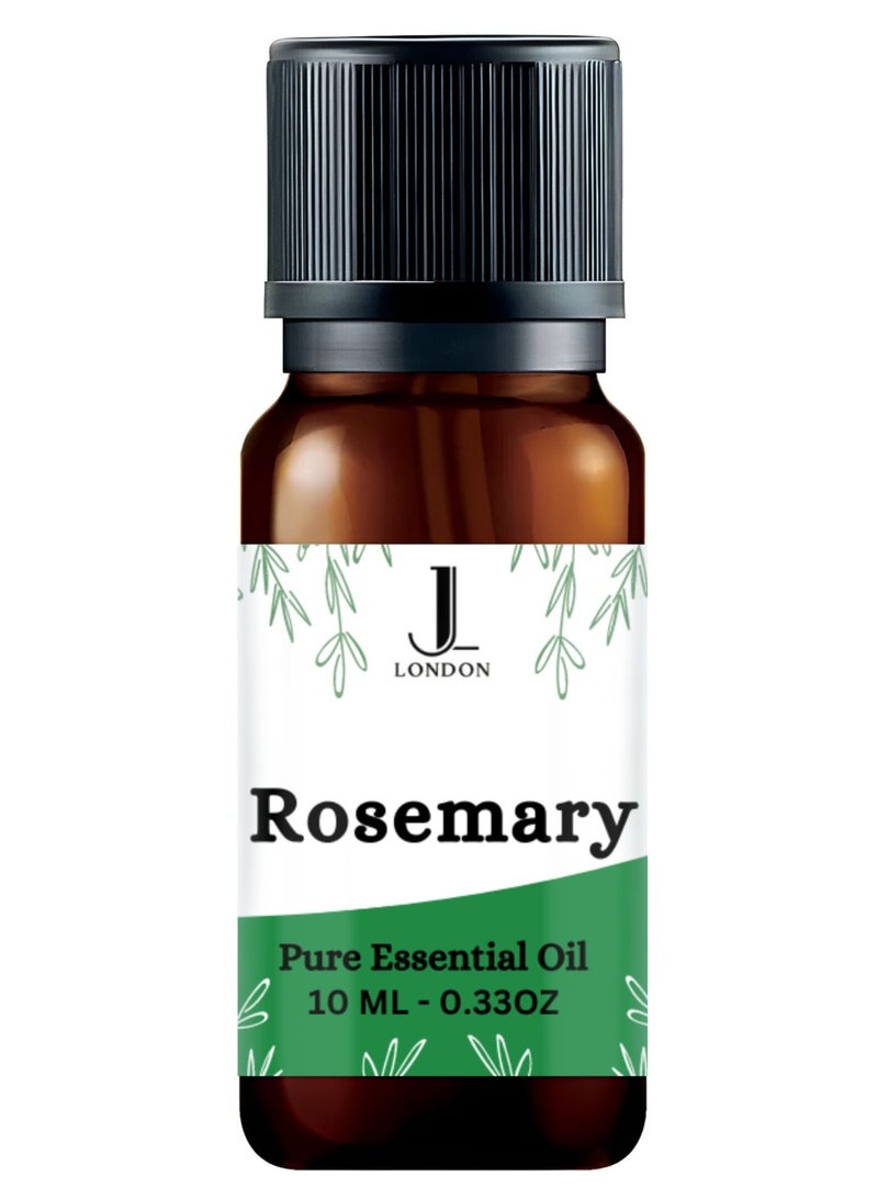 JAN LONDON JL Rosemary (Rosmarinus Officinalis) Essential Oil - 100% Natural, Therapeutic Grade, Steam Distilled from Flowering Tops - Pure, Potent, Revitalizing Aromatherapy Oil for Home & Skincare 10ml