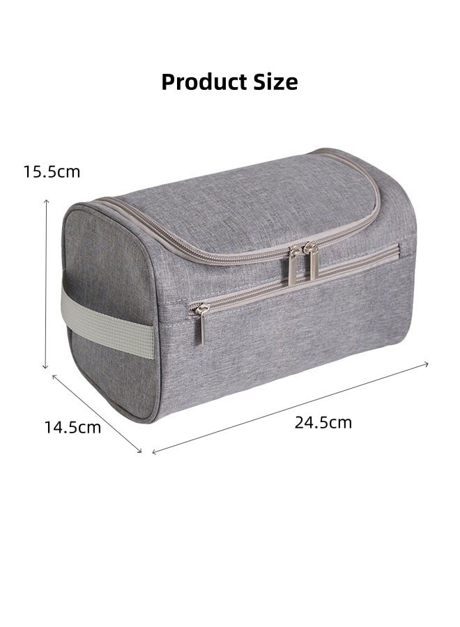 حقيبة مستحضرات تجميل، حقيبة مكياج، حقيبة مستحضرات تجميل معلقة، حقيبة مكياج محمولة، حقيبة مستحضرات تجميل للسفر، حقيبة تخزين محمولة مقاومة للغبار، حقيبة أدوات الزينة، ملحقات بسحاب، مقاومة للماء والتآكل، سعة كبيرة، هدية ضرورية للسفر (رمادي) - Image 2