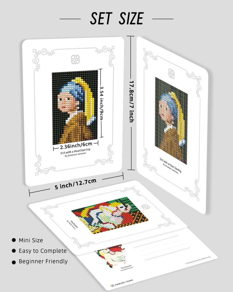 Forever young Minigem 12pcs Small Diamond Painting Kits Small Diamond Art Kits, Quick & Classic Mini Diamond Painting Kits for Beginners 1-Hour Painting, Postcard-Style Diamond Art Square Drill Pocket-Sized 5x7in - Image 5