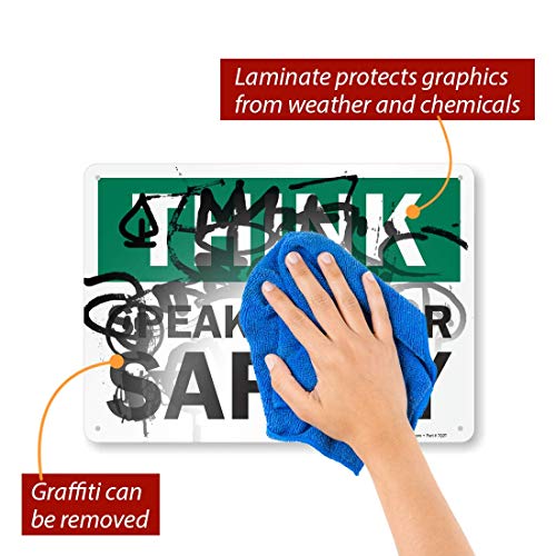 SmartSign "Think - Speak Out for Safety" Sign | 10" x 14" Aluminum - Image 2