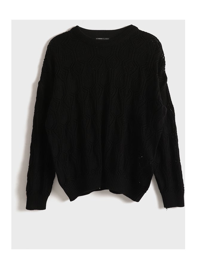 LC WAIKIKI Crew Neck Hole-Knitted Women's Knitwear Sweater - Image 1