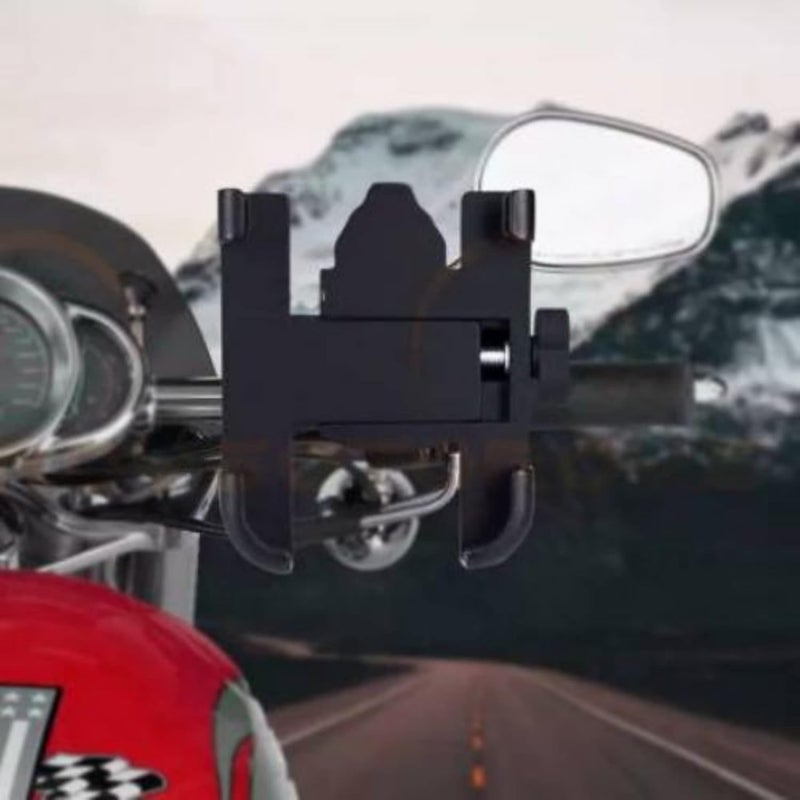 CELLMASTER Metal Mobile Phone Holder for Bike Motorcycle Handlebar Mount - Cell Stand for Bikes - Image 3