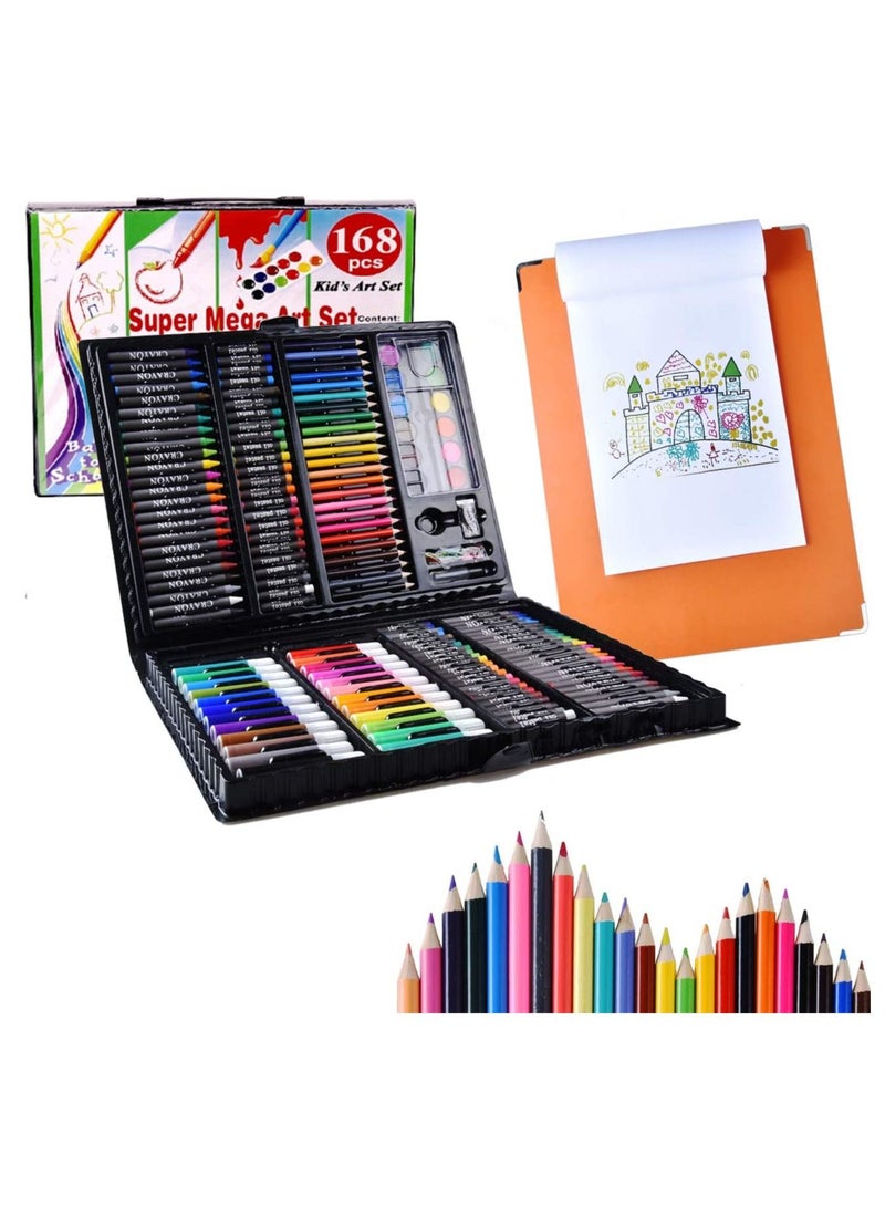 PAMEER 168 Pieces Kids Art Kit, Art Set, Drawing Box has Watercolors Markers Crayons Color Pencils Oil Pastels Glue Portable Drawing Set makes Great Gift for Artists - Image 4