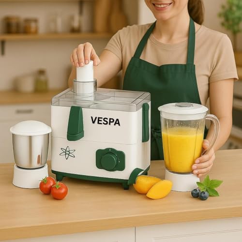 VESPA 500W Juicer Mixer Grinder with 2 Multipurpose Jars | Powerful Juicing, Mixing & Grinding | Real Juicer Technology | 3-Year Warranty - Image 2