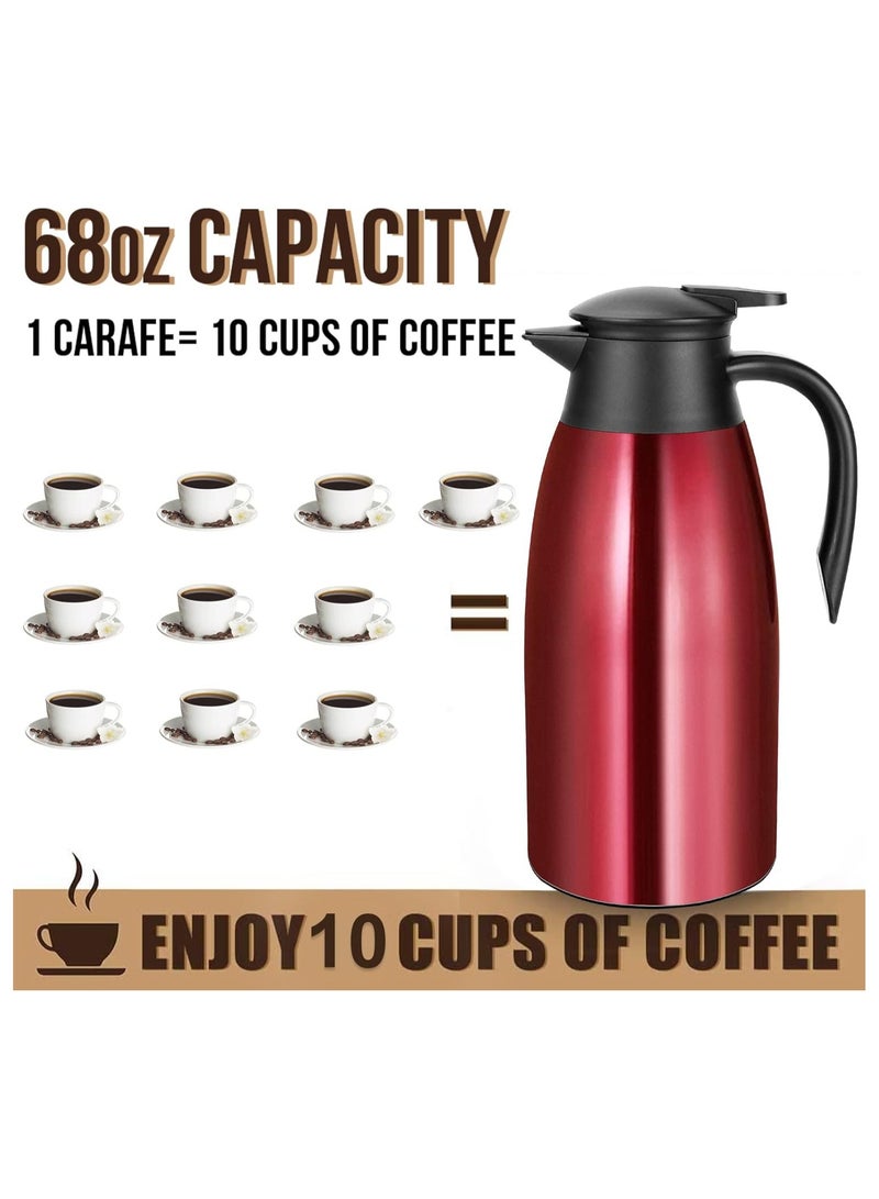 GearRoot GearRoot 68oz Coffee Carafe Airpot Insulated Coffee Thermos Urn Stainless Steel Vacuum Thermal Pot Flask for Coffee, Hot Water, Tea, Hot Beverage - Keep 12... - Image 5