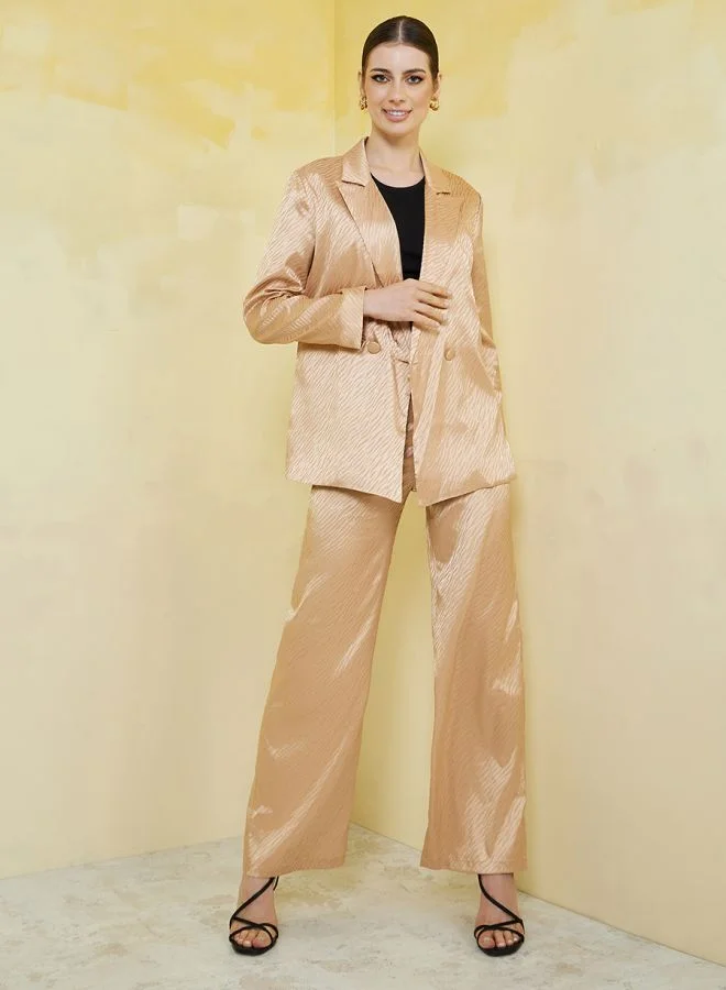 ستايلي Regular Fit Satin Jacquard Regular Length Blazer