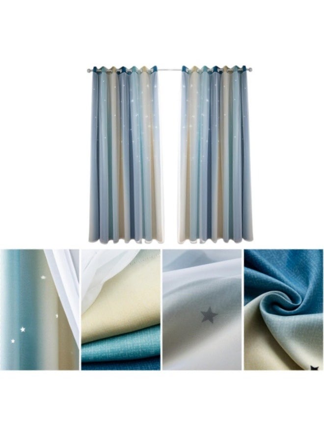 KYD - Fabric Nation Blackout Curtains Thermal Insulated Bedroom Curtains for Living Room 100x200cm - Image 1