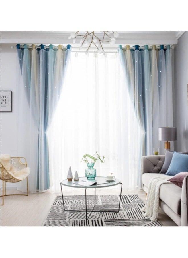 KYD - Fabric Nation Blackout Curtains Thermal Insulated Bedroom Curtains for Living Room 100x200cm - Image 1