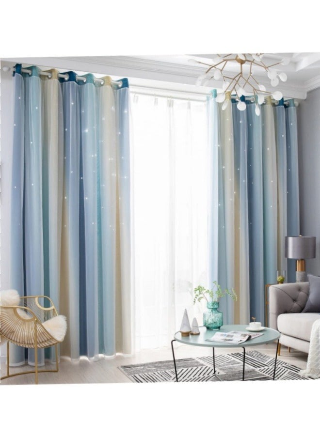 KYD - Fabric Nation Blackout Curtains Thermal Insulated Bedroom Curtains for Living Room 100x200cm - Image 1