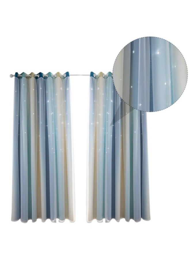 KYD - Fabric Nation Blackout Curtains Thermal Insulated Bedroom Curtains for Living Room 100x200cm - Image 1