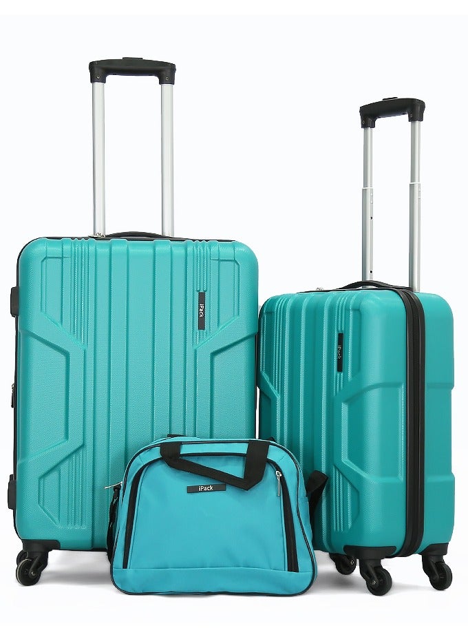 iPack 2-piece set hardside trolley set -24ich-20inch+12 inch Shoulder Bag-green - Image 1