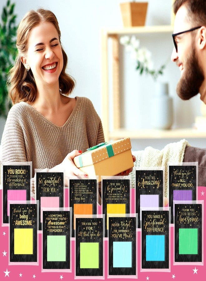 Motipuns 36 Pcs Employee Appreciation Gifts Bulk Inspirational Sticky Notes Pad Holder Office Staff Thank You Gifts Ideas Team Work Sticky Notes OPP Bags for Teacher Coworker Staff Nurse (Black) - Image 5