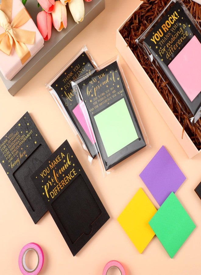 Motipuns 36 Pcs Employee Appreciation Gifts Bulk Inspirational Sticky Notes Pad Holder Office Staff Thank You Gifts Ideas Team Work Sticky Notes OPP Bags for Teacher Coworker Staff Nurse (Black) - Image 4