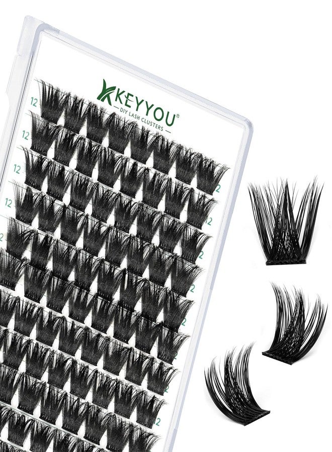 KEYYOU Lash Clusters 96pcs Eyelash Clusters Y02 D Curl 12mm Individual Lashes KEYYOU Volume Wispy Lash Extension Soft&Comfortable Easy DIY at Home(Y02,D-12mm) - Image 1