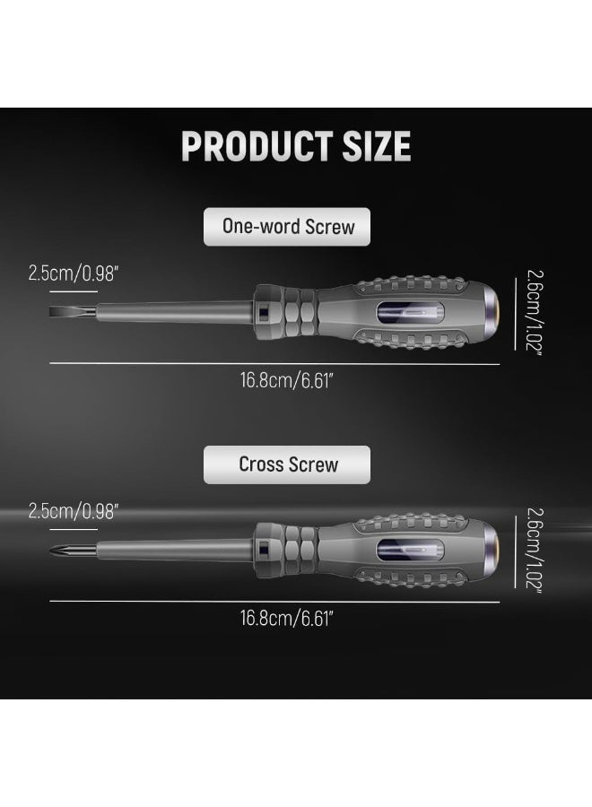 2-in-1 High Torque Strong Magnetic Flathead Phillips Screwdriver Electricity Detector Electric Non-Contact Voltage Tester Pen Electrical Current Power Circuit Live Wire Electrician Tester - Image 2