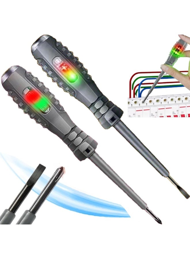 2-in-1 High Torque Strong Magnetic Flathead Phillips Screwdriver Electricity Detector Electric Non-Contact Voltage Tester Pen Electrical Current Power Circuit Live Wire Electrician Tester - Image 1