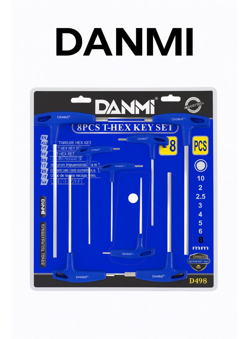DANMI 8PCS T-Handle Hex Key Set – Professional 2–10 mm Sizes (ART: 170298) - Image 1